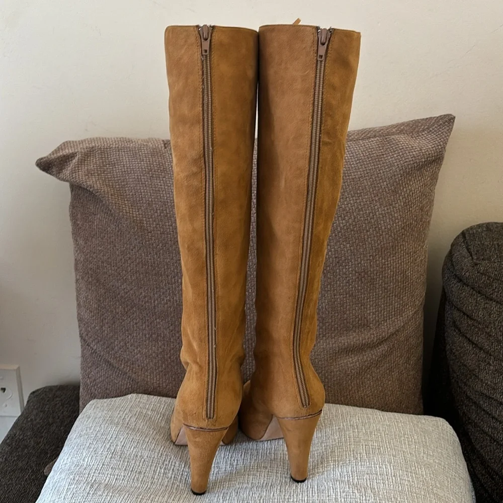 Madison Harding Suede Knee-high lace-up Leather laces Boots Size 9 - Picture 6 of 16